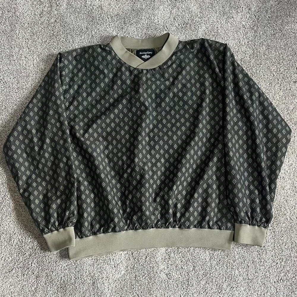 Men's Green and Khaki Sweatshirt